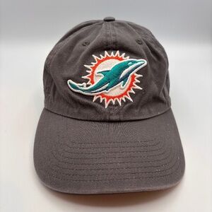 Team NFL Miami Dolphins Retro Logo Embroidered Adjustable Hat Gray